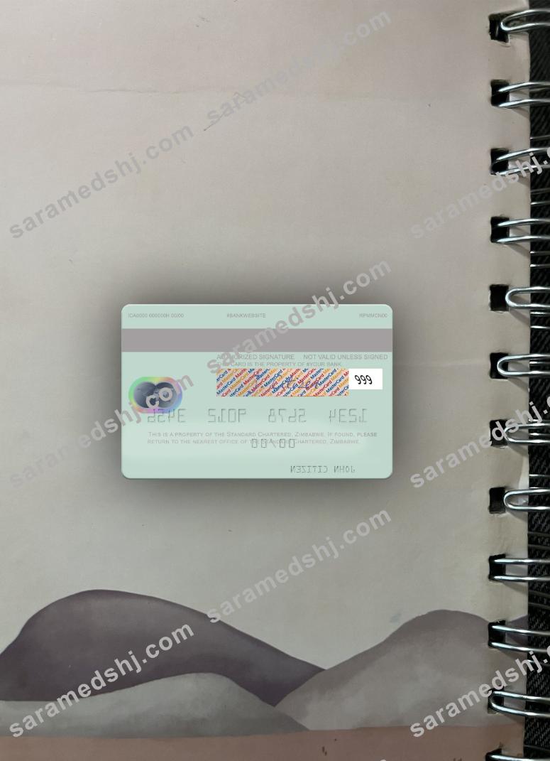 Zimbabwe Standard Chartered mastercard photolook back